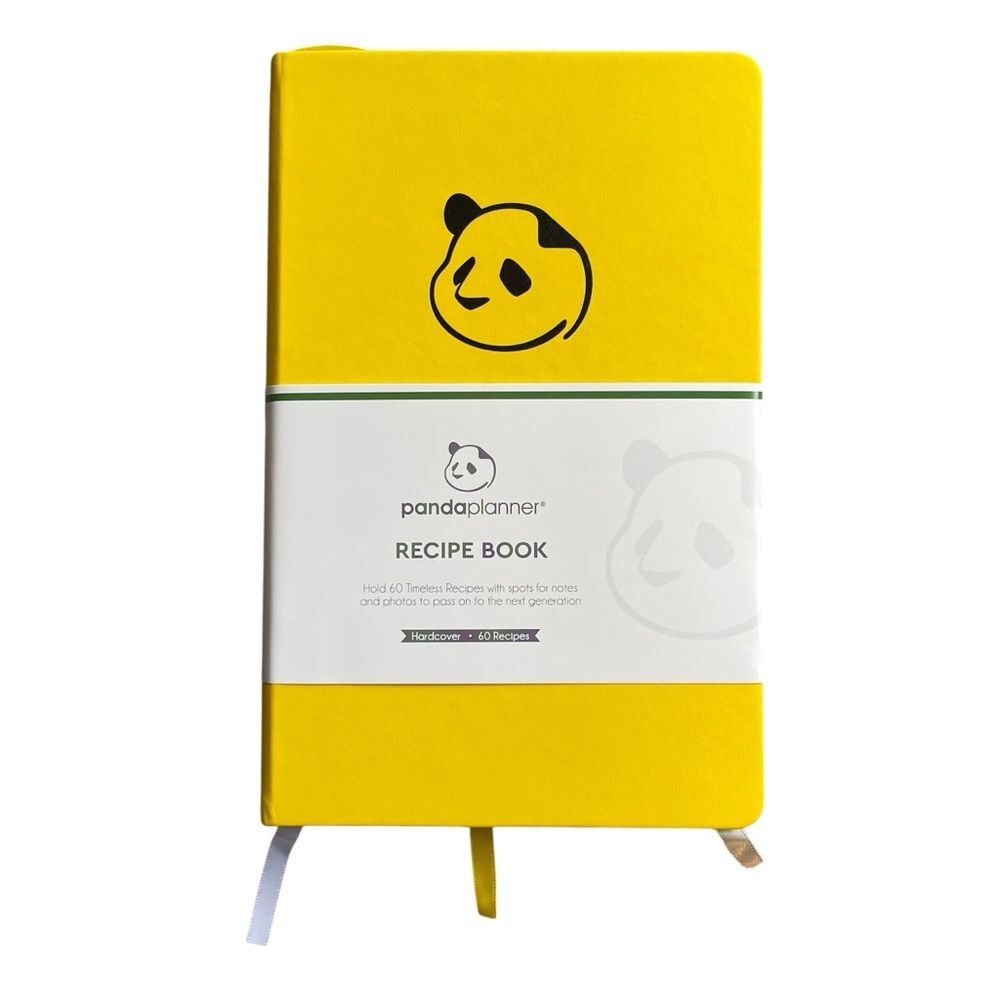 PANDA PLANNER Yellow Recipe Book Write In Your Family Recipes 8.25”x5.75”
